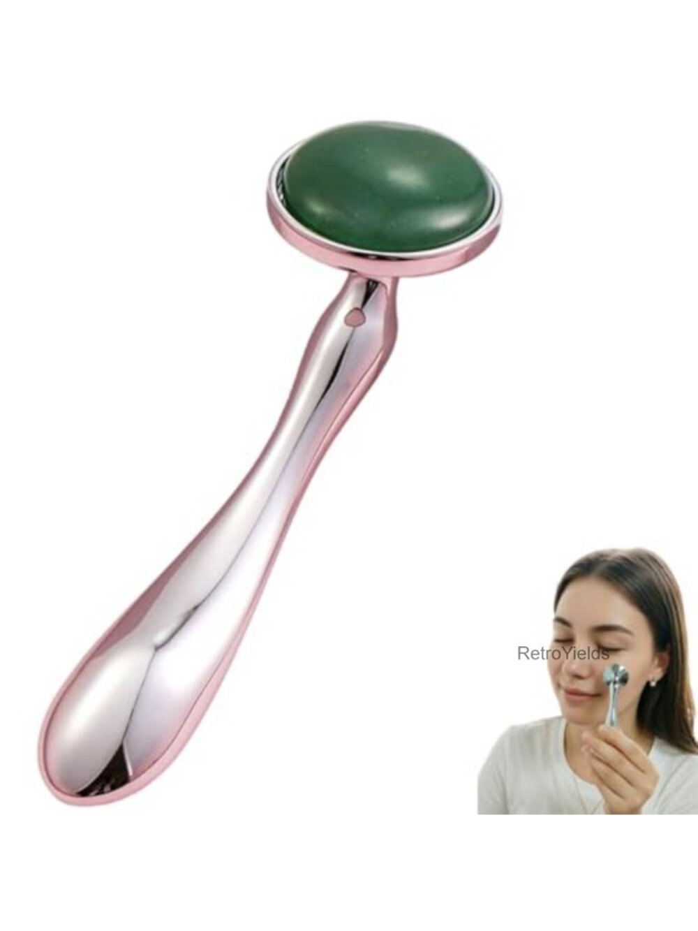 Jade Facial Roller Cooling Massager for Eye Puffiness